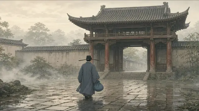 La porte du yamen sous la pluie